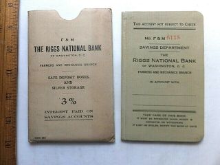 1930 Riggs National Bank Of Washington,  D.  C.  Savings Book In Holder