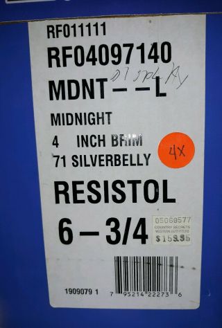 Resistol 6 3/4 4X Midnight Silverbelly Cowboy Hat 2