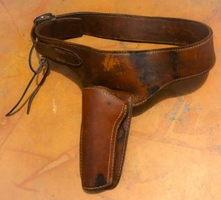 George Lawrence Western Cowboy Rig Belt & Holster 36 44 N X77 Left Handed