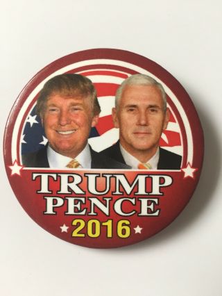 2016 Donald Trump For President 2.  25 " Button Flag Mike Pence For Vice President