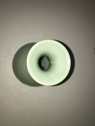Vintage Chinese Porcelain Vase Cherry Blossom Longquan Green (Celadon) 3