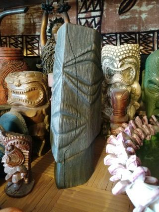 Dark Brown " Leaning Tower Of Tangaroa " Tiki Mug By Jungle Modern Ceramics