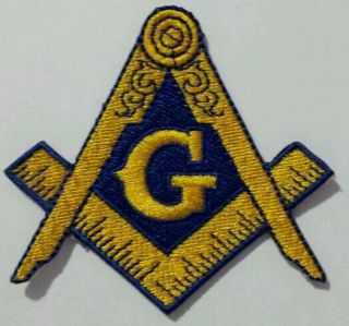 Freemason Masonic Gold And Blue Iron On Patch (item P10)