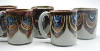 Coffee Mugs El Palomar Ken Edwards Mexican Pottery Lotus Pattern Set Of 6