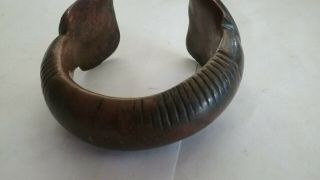 Antique African Tribal King Manilla Massive Bronze Currency Cuff Slave Bracelet