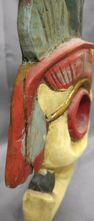 Old Vintage Hand Carved Wooden Asian Elephant Mask Thailand 3