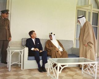 President John F.  Kennedy With King Saud Of Saudi Arabia 8x10 Photo