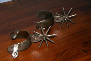 Forged Mexican Spurs,  Silver Engraved,  Perhaps 1800 