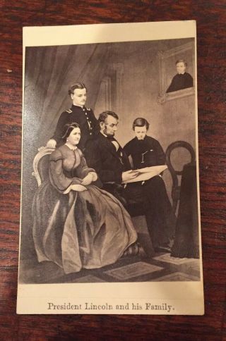 Cdv Engraving Of President Lincoln And His Family