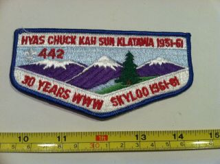 Boy Scout Order Of The Arrow Skyloo Lodge 442 30th Anniversary Flap Patch