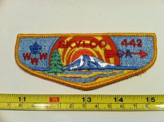 Boy Scout Order Of The Arrow Skyloo Lodge 442 Flap Patch Light Orange Border