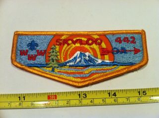 Boy Scout Order Of The Arrow Skyloo Lodge 442 Flap Patch Dark Orange Border