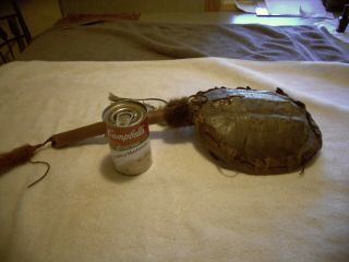 1800s Ceremonial Dance turtle shell rattle wood leather American 2