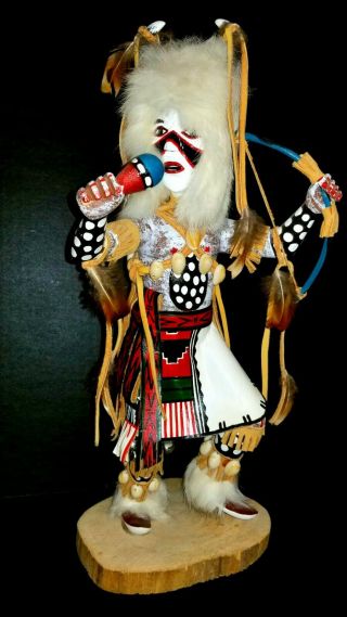 16 " Hopi Dancing White Buffalo Kachina/katsina - Signed By Lorraine Walker