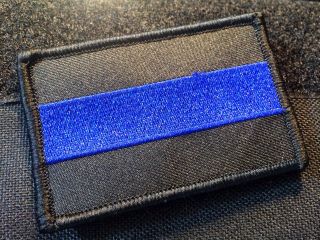 Solid Thin Blue Line United States Patch Police Swat Hook/loop Backing