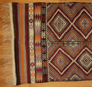 Antique Native American Tribal Geometric Wool Rug Weaving 66 x 39 2