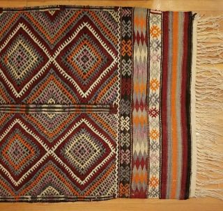 Antique Native American Tribal Geometric Wool Rug Weaving 66 x 39 3