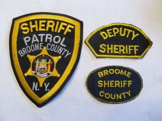 York Broome Co Sheriff Patrol Patch Set Right 2 Old Cheese Cloth