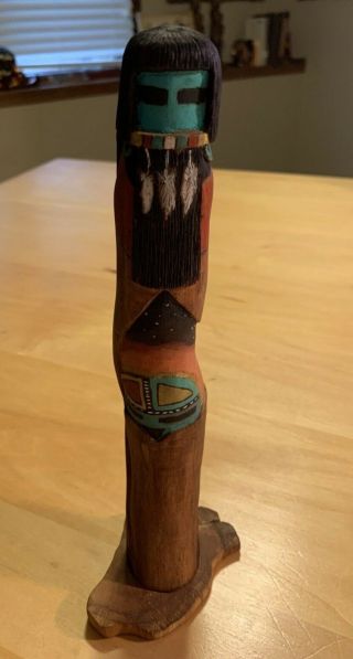 Hopi Kachina Wood Doll Hand Carved/painted " Long Hair " 1st Mesa Jeremy Hueslg