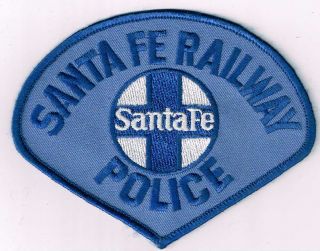 Santa Fe Railway Police - Old Style Patch - Blue/white Letters; Blue Border