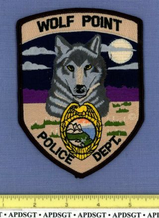 Wolf Point Montana Sheriff Police Patch Fe Wolf Full Moon Full Embroidery