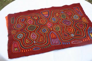 Kuna Mola Maze Desing,  Folk Art,  Reverse Applique Hand Sewn,  Textile Art