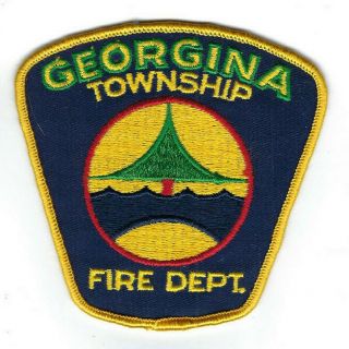 Georgina Twp.  On Ontario Canada Fire Dept.  Gold - Border Patch - Clothback