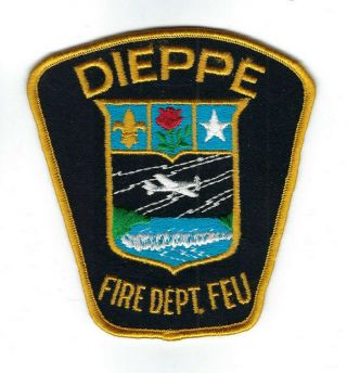 Dieppe Nb Brunswick Canada Fire Dept.  Feu Gold - Border Patch Cheesecloth