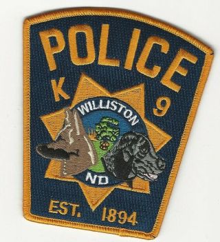 K9 K - 9 Williston Police State North Dakota Nd Patch Neat