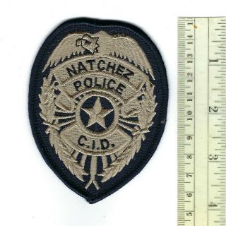Natchez Ms Mississippi Police Cid (criminal Investigations Div) Patch -