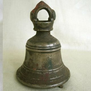 Antique Bronze Temple Bell Half Dorje Top Nepal Newar Medium Size
