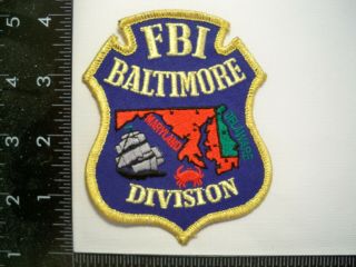 Federal Fbi Baltimore,  Md Div Patch Green Flag Var Maryland Delaware Police Tf