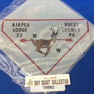 Boy Scout Oa Ajapeu Lodge 33 Order Of The Arrow Neckerchief Gray In Bag