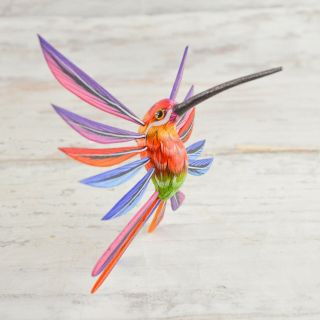 Magia Mexica A1702 Hummingbird Alebrije Oaxacan Wood Carving Painting Handcrafte