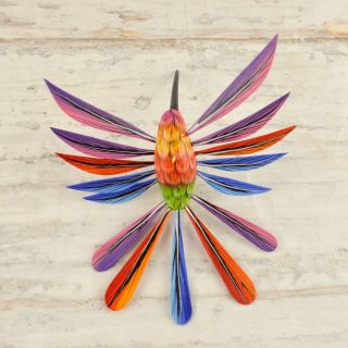 Magia Mexica A1702 Hummingbird Alebrije Oaxacan Wood Carving Painting Handcrafte 3