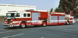 Fire Apparatus Slide,  Squad 8,  Orange / Ca,  2000 Seagrave / 2001 Svi Tiller