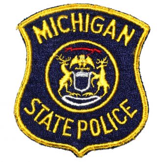 Michigan State Police Mi Sheriff Police Patch State Seal Moose Elk Old