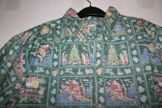 Reyn Spooner " 2014 " Mele Kalikimaka,  Button Front Christmas Shirt,  Xl,  Nwt