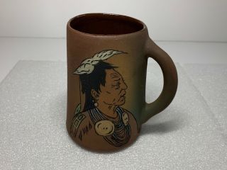 Rozart Studio Art Pottery Native American Indian Mug By Rose Rydings