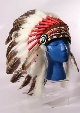Native American Bead And Feather Headdress