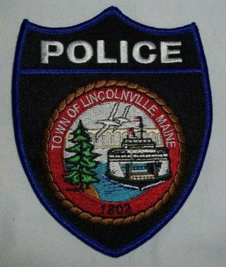 Embroidered Uniform Patch Police Town Of Lincolnville Maine Nos