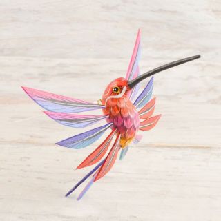 Magia Mexica A1705 Hummingbird Alebrije Oaxacan Wood Carving Painting Handcrafte