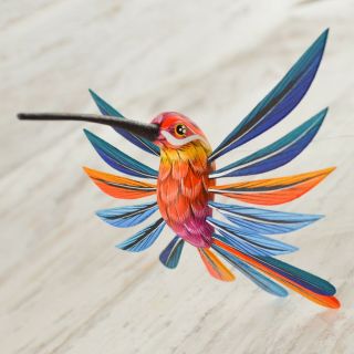 Magia Mexica A1686 Hummingbird Alebrije Oaxacan Wood Carving Painting Handcrafte