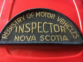 Old Registry Of Motor Vehicles Nova Scotia Canada Gold Mylar Police Patch Inspr.
