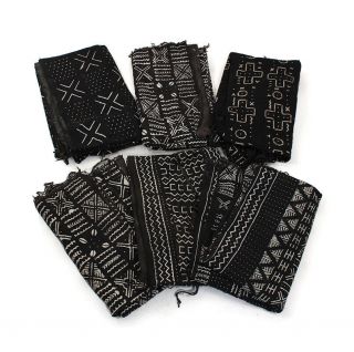 African Mud Cloth Fabric Bambara | Handwoven Mali Mudcloth (black/white)