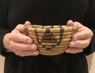 Very Fine Older Native Hopi Indian Second Mesa Basket Bowl Color Still Vibrant
