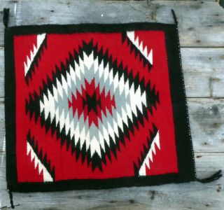 Native American Navajo Indian Rug Blanket Eye Dazzler 18 1/2 " X 17 " Textile