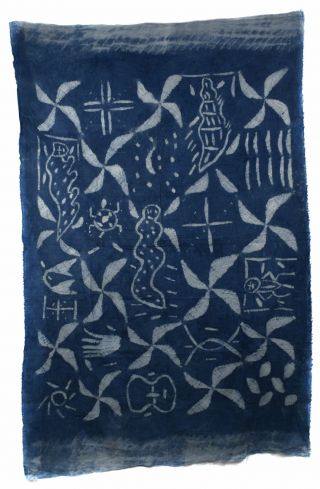 Indigo Tablecloth Textile Nigeria African Art