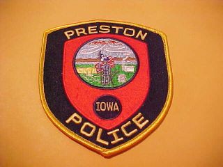 Preston Iowa Police Patch Shoulder Size