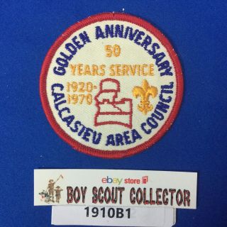 Boy Scout 1970 Calcasieu Area Council 50 Years Service Golden Anniversary Patch